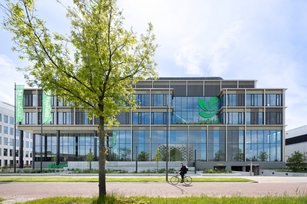 Entrance of the Food Science Centre with lush courtyard