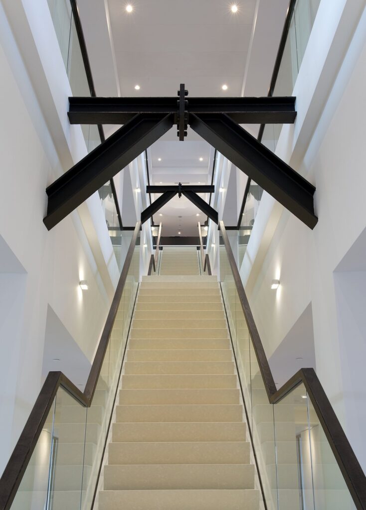Interior view of Apollo House with restored ceiling height