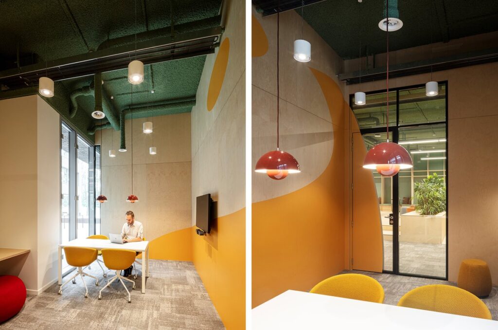Dynamic work environment with sustainable materials