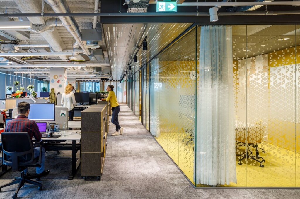 Interior design of Google Amsterdam office with flexible layout