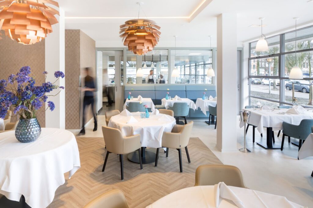 Interior view of the Hospitality Campus with a vibrant learning environment.