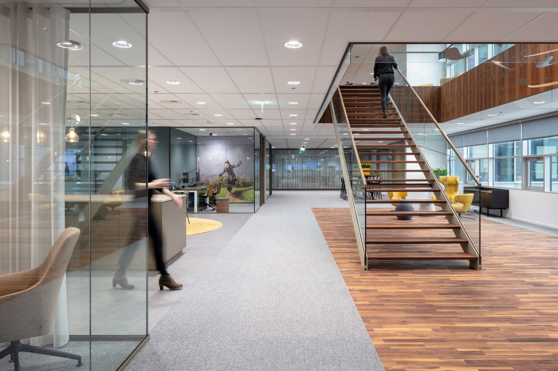 Bright office area with open layout