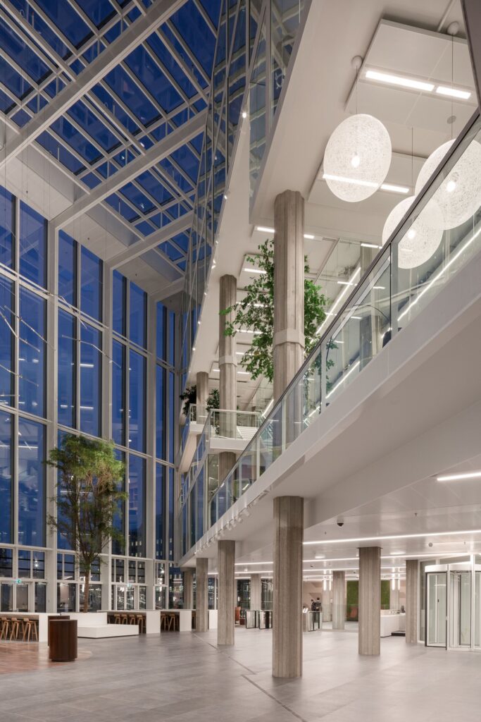 Trees and plants integrated in the design