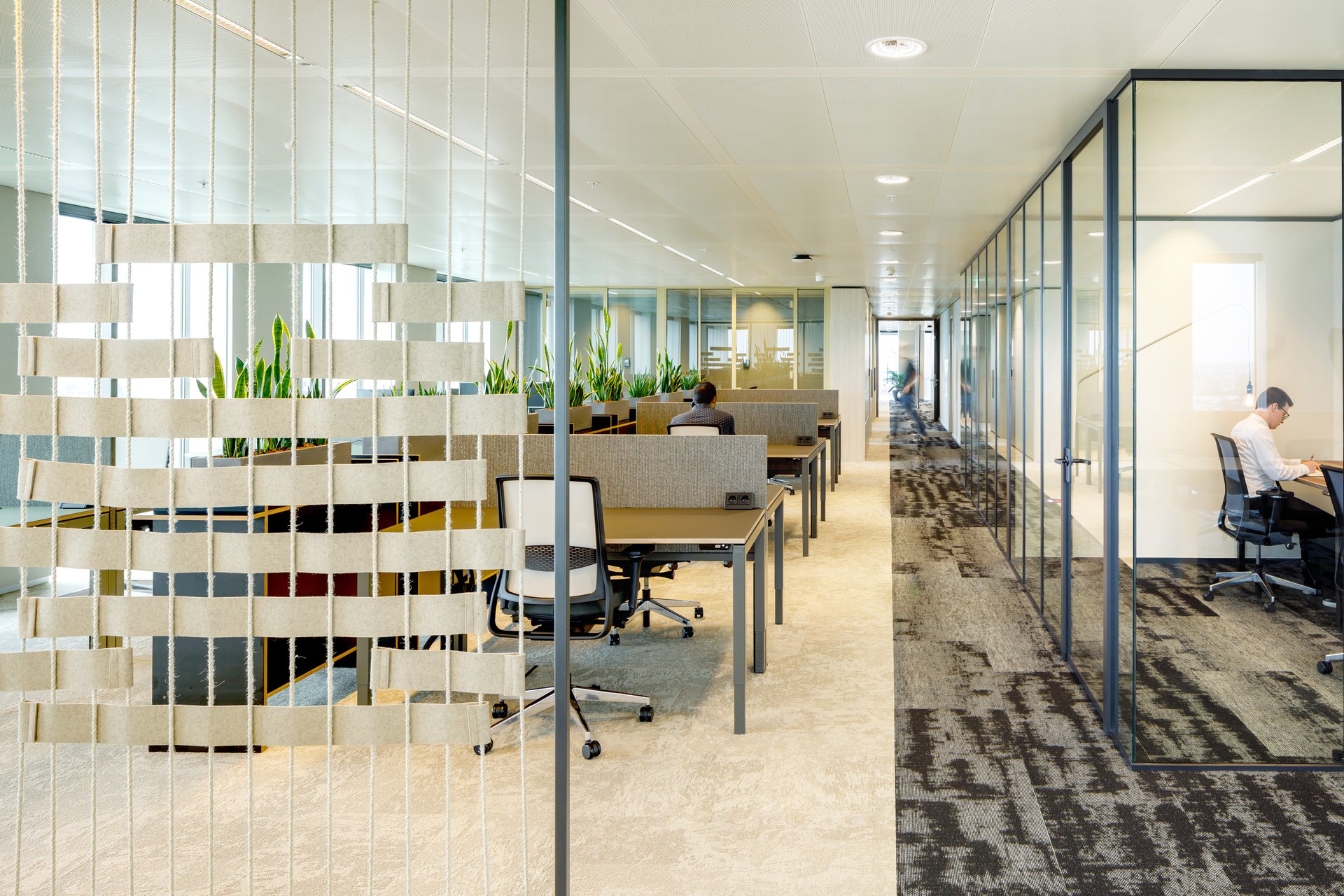 Interior view of Rabobank with modern design